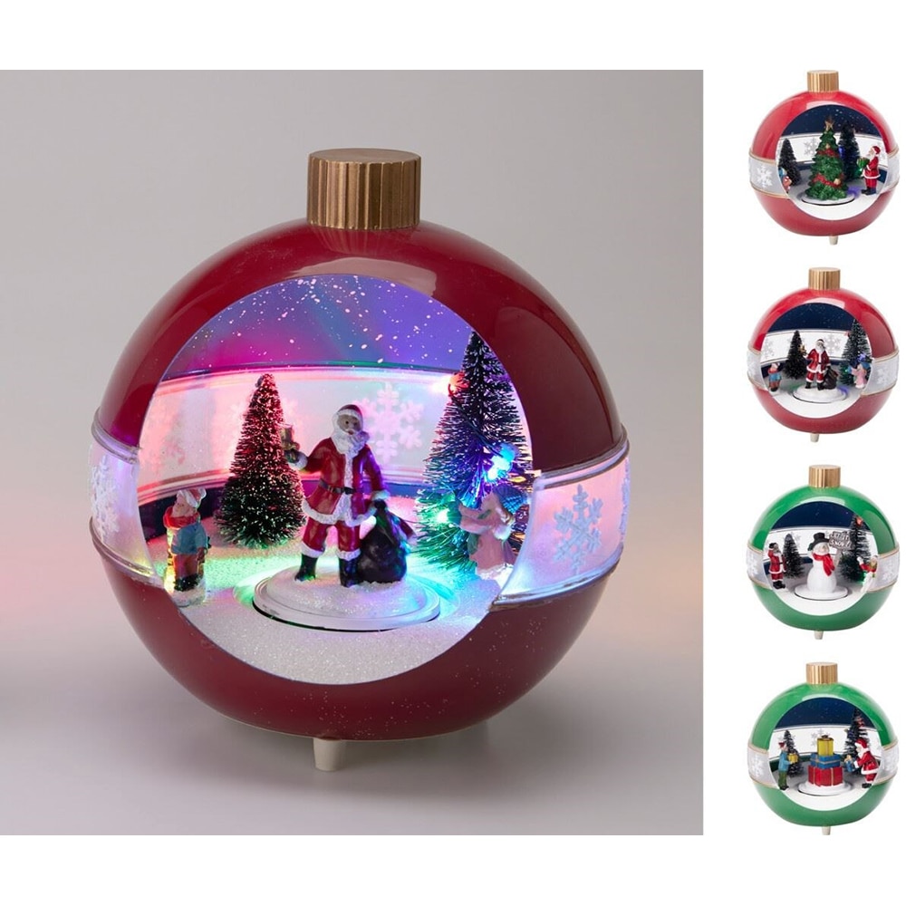 Glob cu LED pentru brad Craciun, 17 cm, multicolor, diverse modele