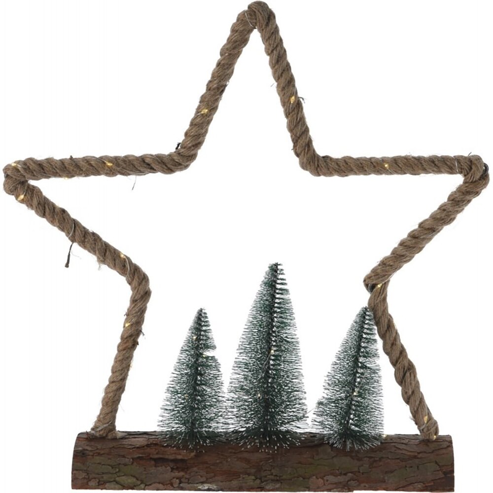 Decoratiune Craciun 30 LED-uri, iuta, maro, diverse modele