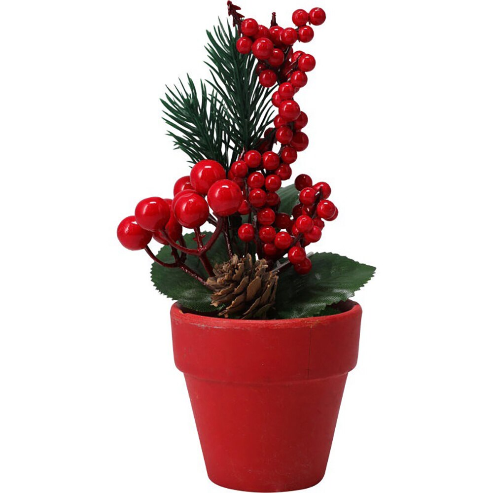 Decoratiune Craciunita in Ghiveci ceramic, 16 cm, polietilena, multicolor, diverse modele