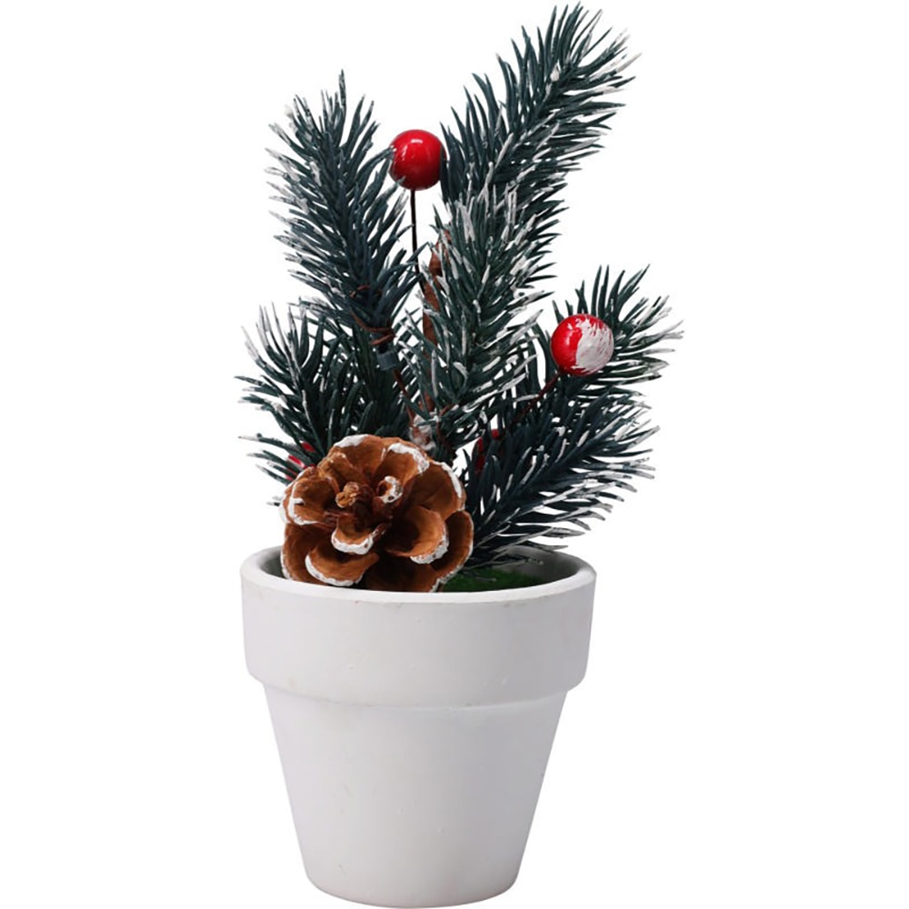 Decoratiune Craciunita in Ghiveci ceramic, 16 cm, polietilena, multicolor, diverse modele