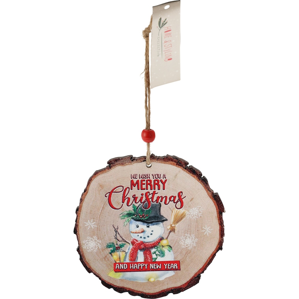 Decoratiune Rotunda Craciun, 11 cm, lemn, multicolor, diverse modele