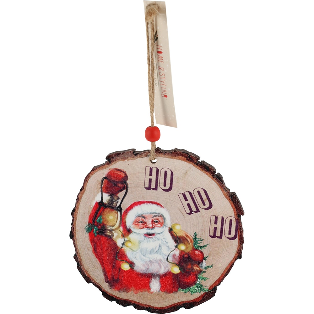 Decoratiune Rotunda Craciun, 11 cm, lemn, multicolor, diverse modele