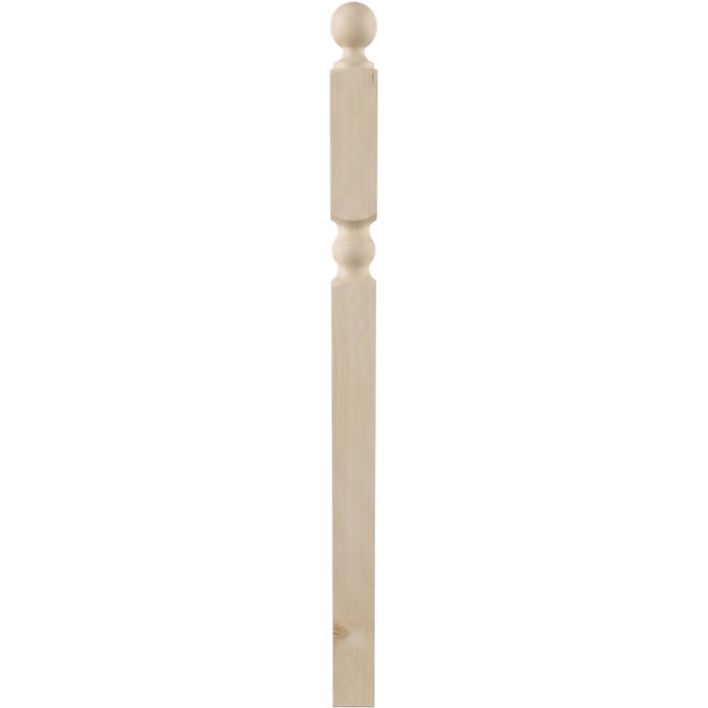 Balustru cap strunjit, brad, 1130 x 70 x 70 mm, natur