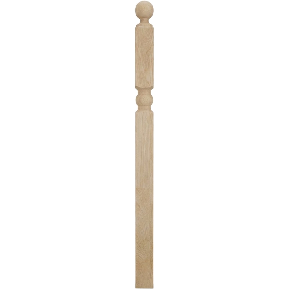 Balustru cap strunjit, stejar, 1300 x 70 x 70 mm, natur