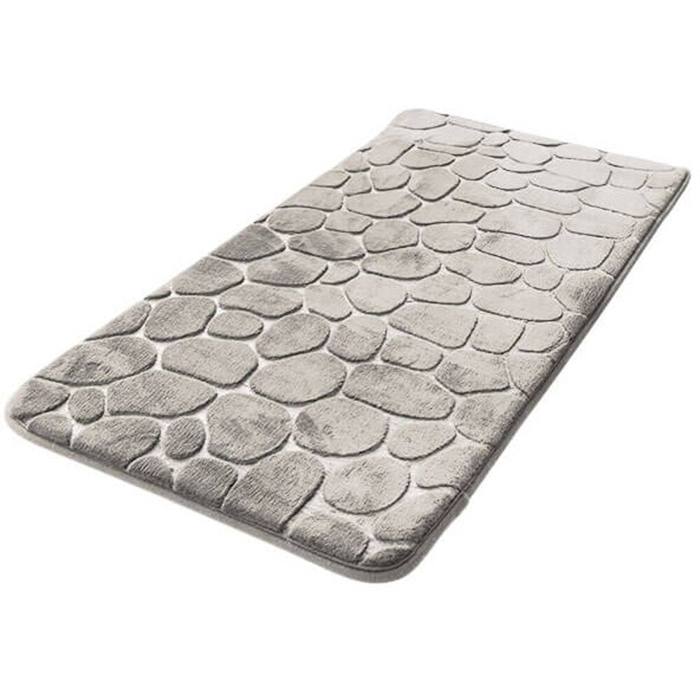 Covoras baie FRANDIS 195674, 50 x 80 cm, model pietre, bej