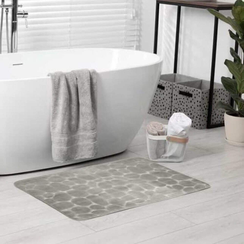 Covoras baie FRANDIS 195674, 50 x 80 cm, model pietre, bej