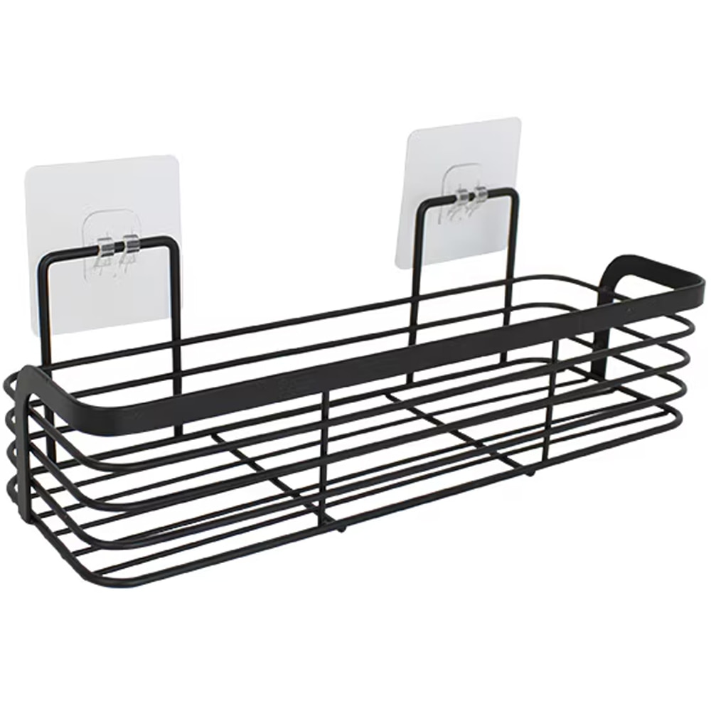 Etajera baie FRANDIS 190343, autoadeziva, metal, negru