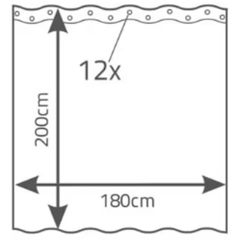 Perdea dus FRANDIS 195079, Feuilles, poliester, 180 x 200 cm, alb