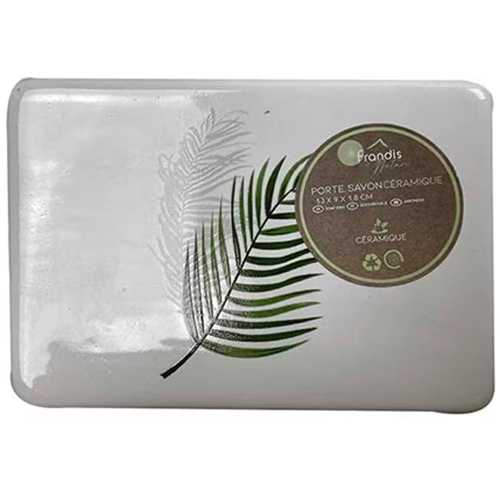 Savoniera FRANDIS 196165, Feuilles, ceramica, alb