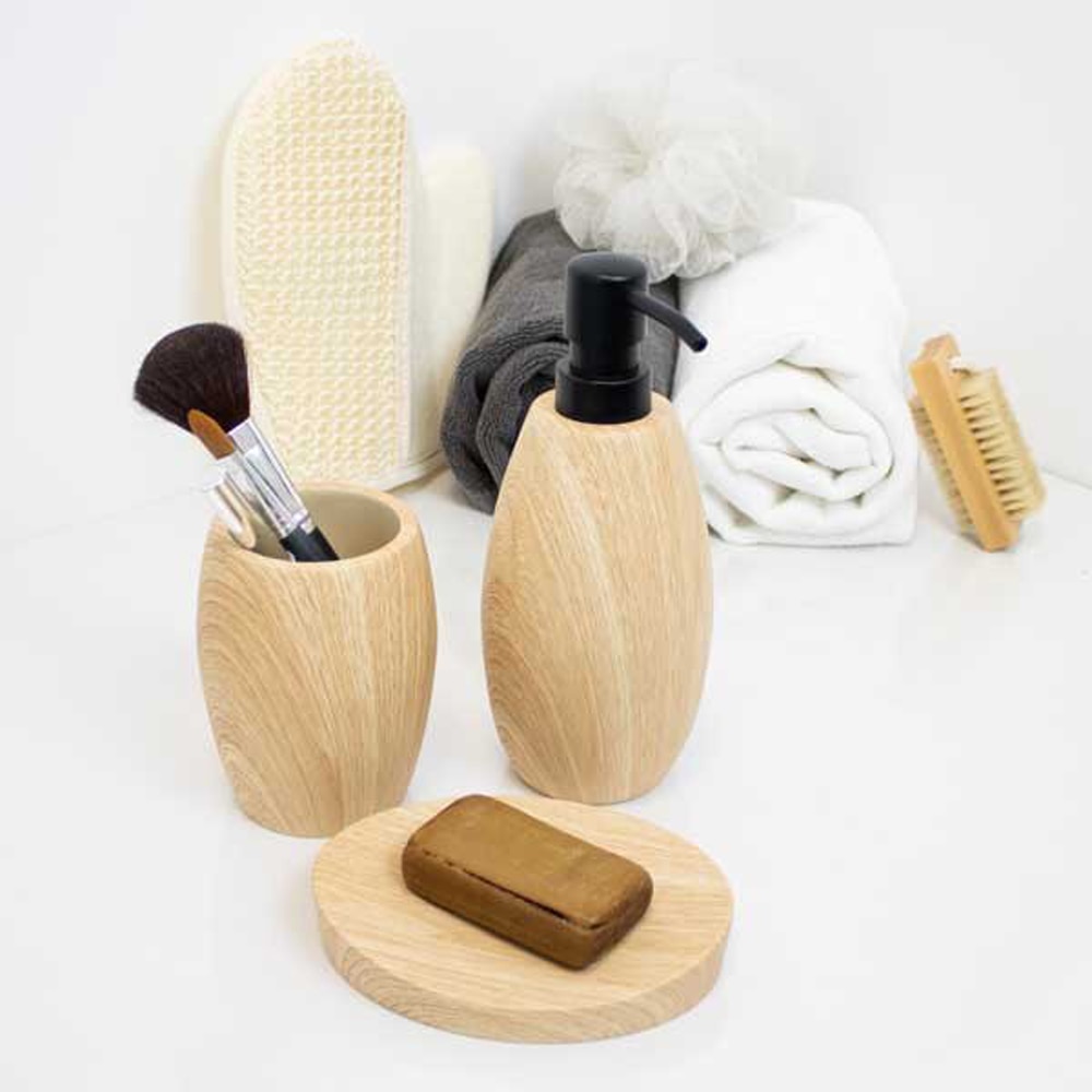 Dozator sapun lichid FRANDIS 196668, rasina, aspect lemn, bej