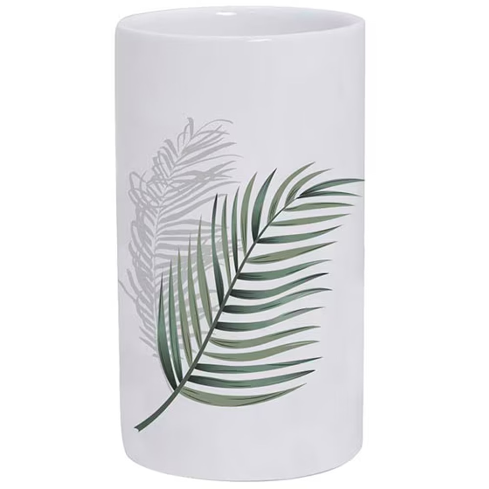 Pahar baie FRANDIS 196164, Feuilles, ceramica, alb