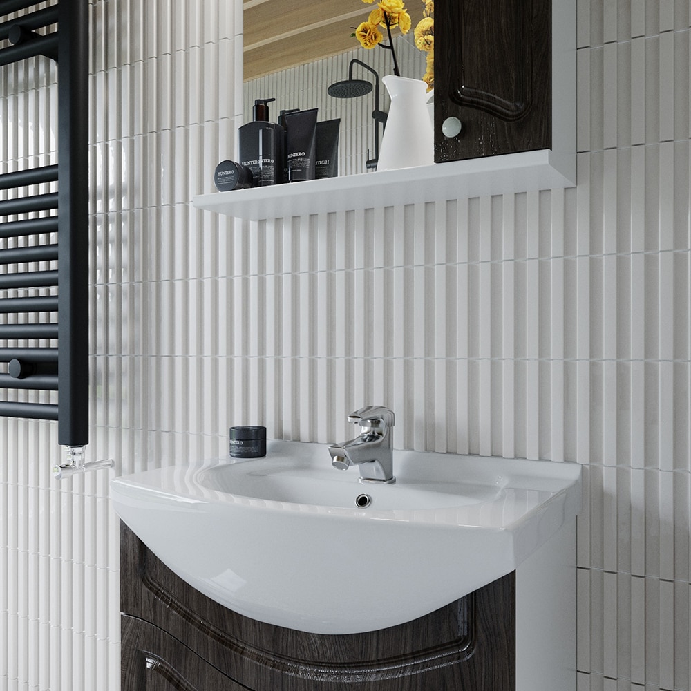 Set masca si lavoar SANITOP Fluture, 58 x 33 x 78 cm, wenge