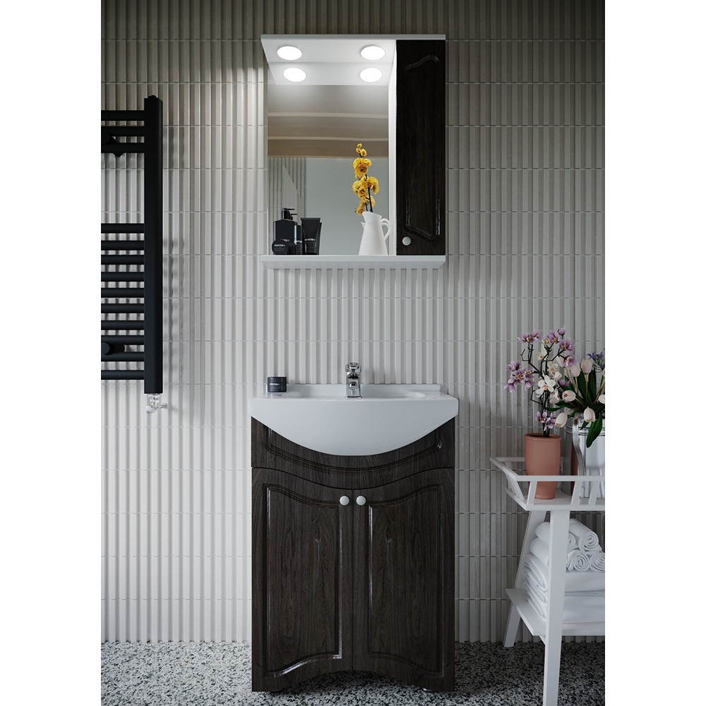 Set masca si lavoar SANITOP Fluture, 58 x 33 x 78 cm, wenge