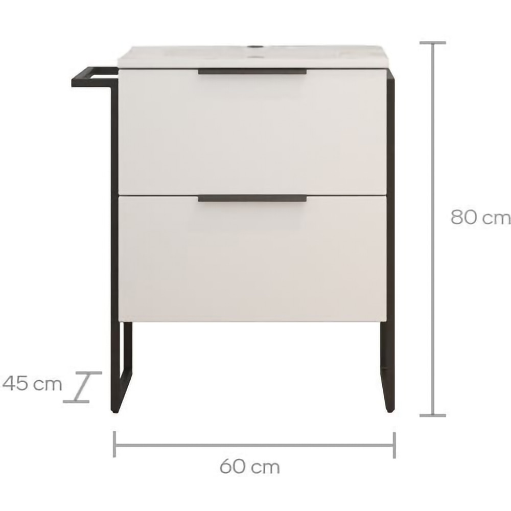 Set baza cu lavoar SANITOP Prime, cu picioare, 60 x 45 x 80 cm, alb