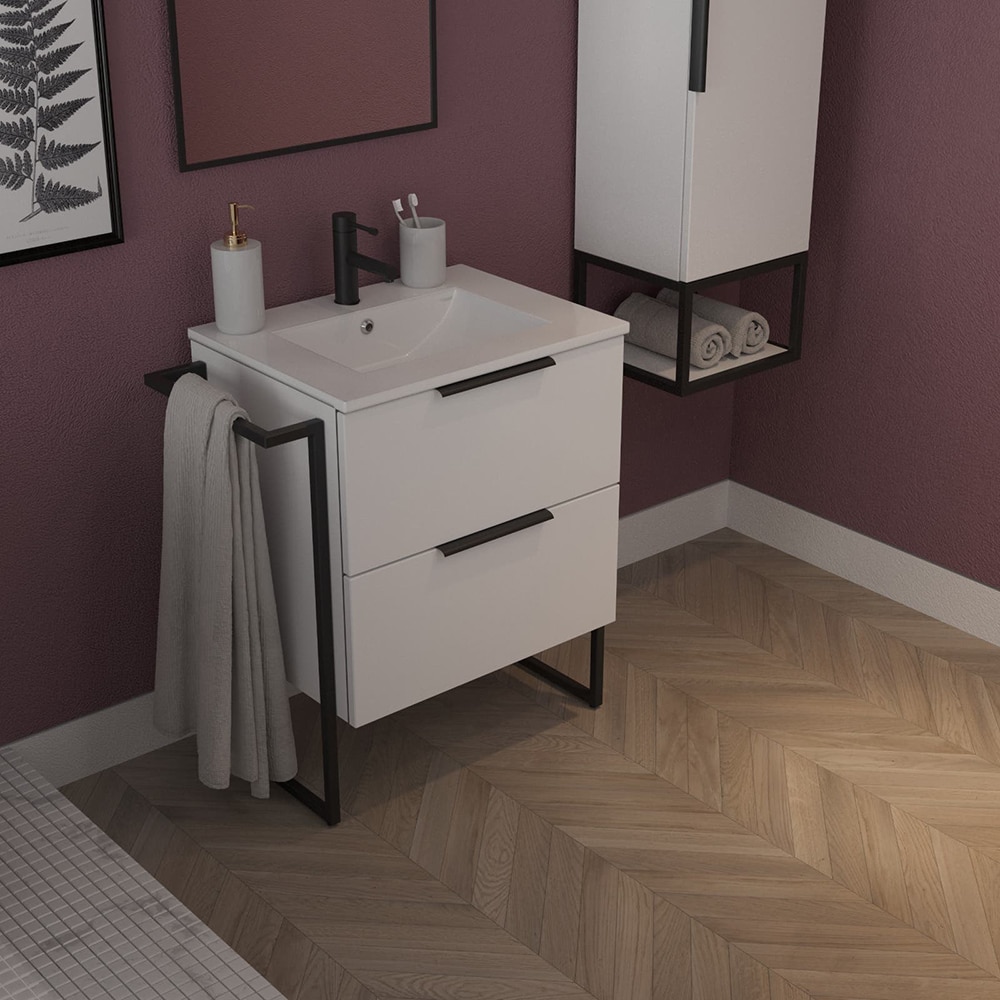 Set baza cu lavoar SANITOP Prime, cu picioare, 60 x 45 x 80 cm, alb