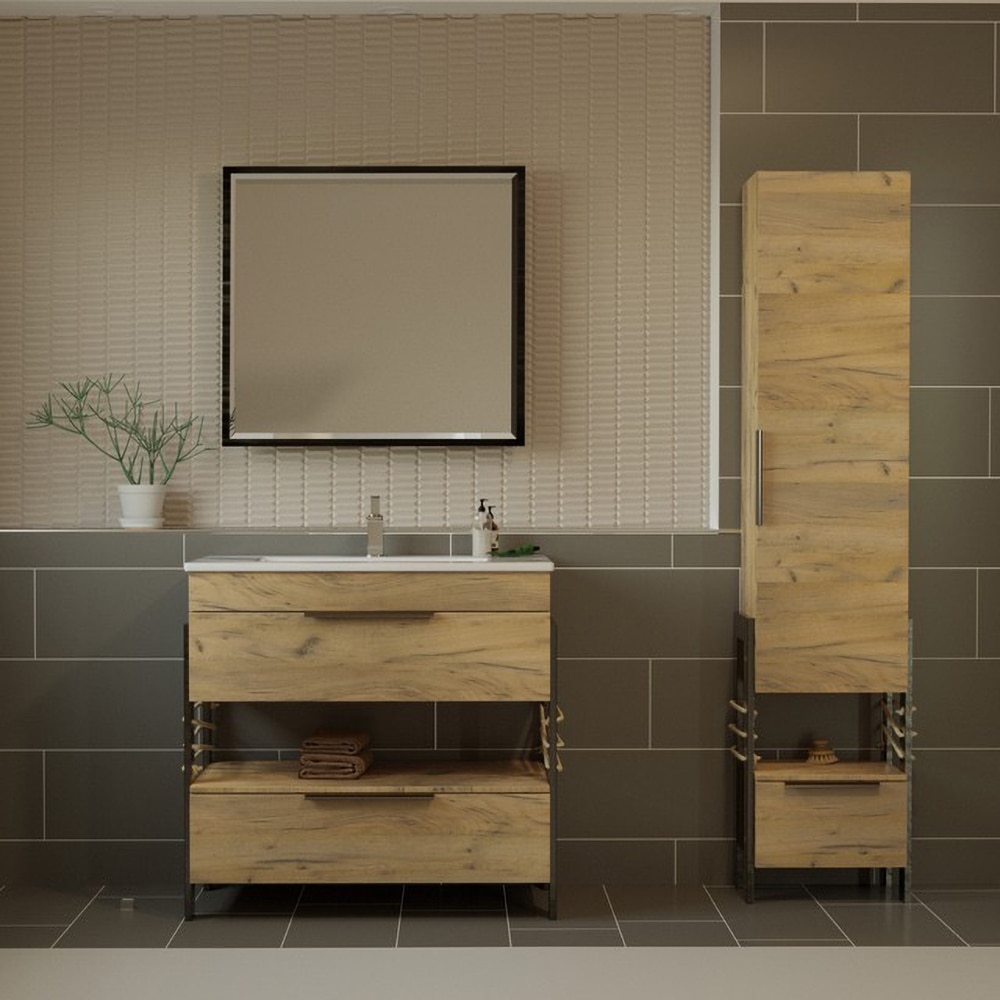 Oglinda baie SANITOP Element, 70 x 3 x 68 cm, negru