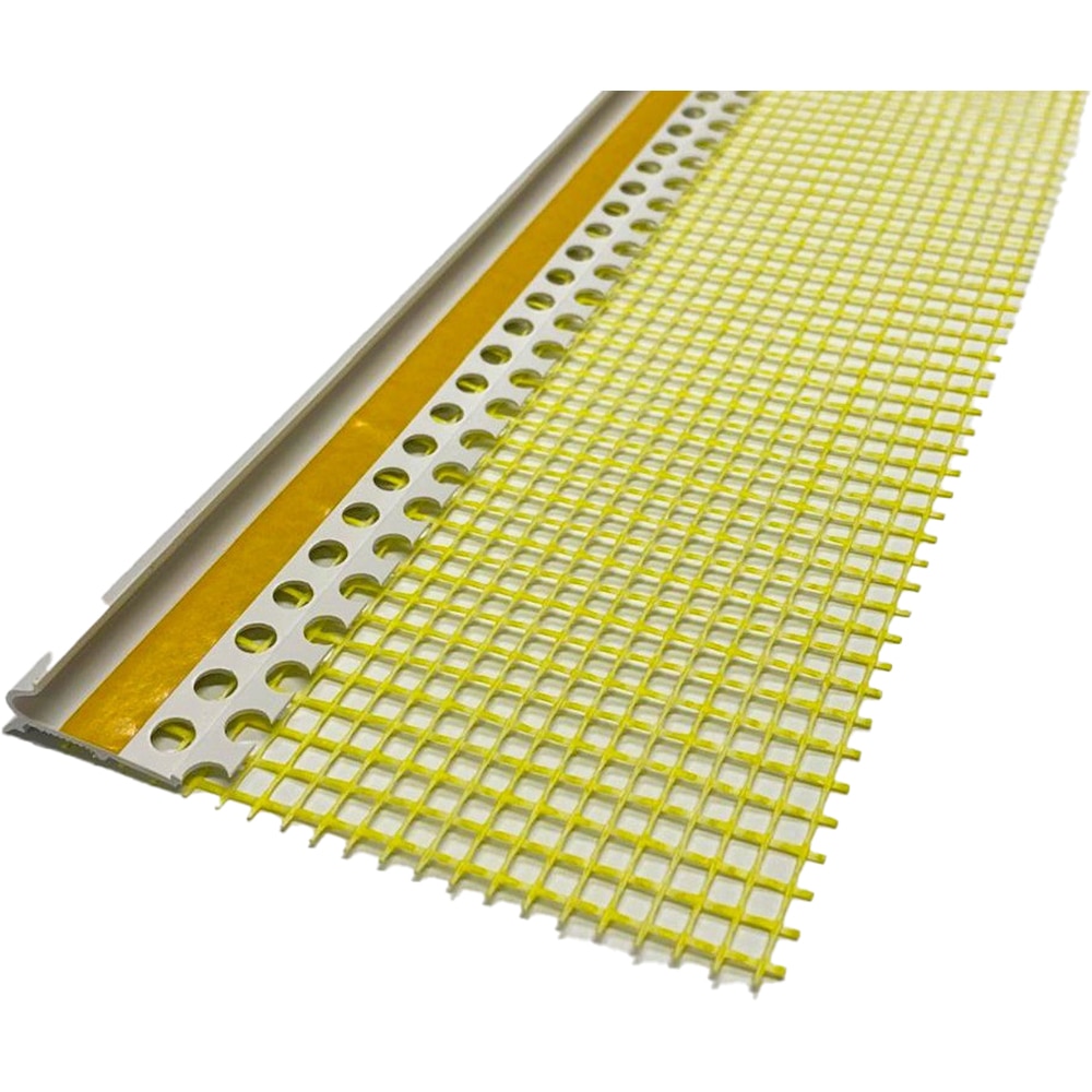 Profil PVC cu picurator pentru soclu JS TECHNOLOGIES, cu plasa, 10 x 10 cm, lungime 2.5 m