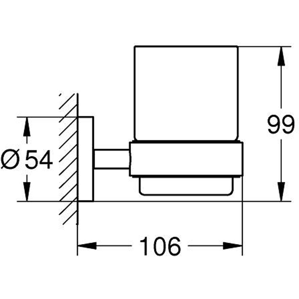 Pahar baie GROHE Essentials 1022562430, metal/sticla, negru