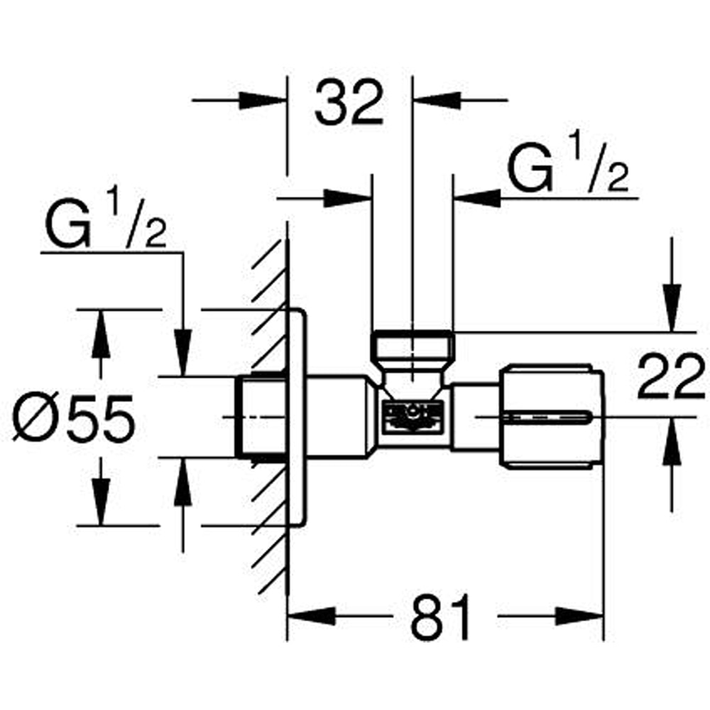 Robinet coltar GROHE 1023422430, 1/2", negru