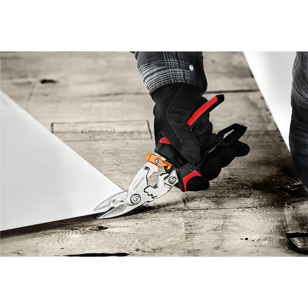 Foarfeca tabla FISKARS PowerGear, taietura pe stanga, otel, negru