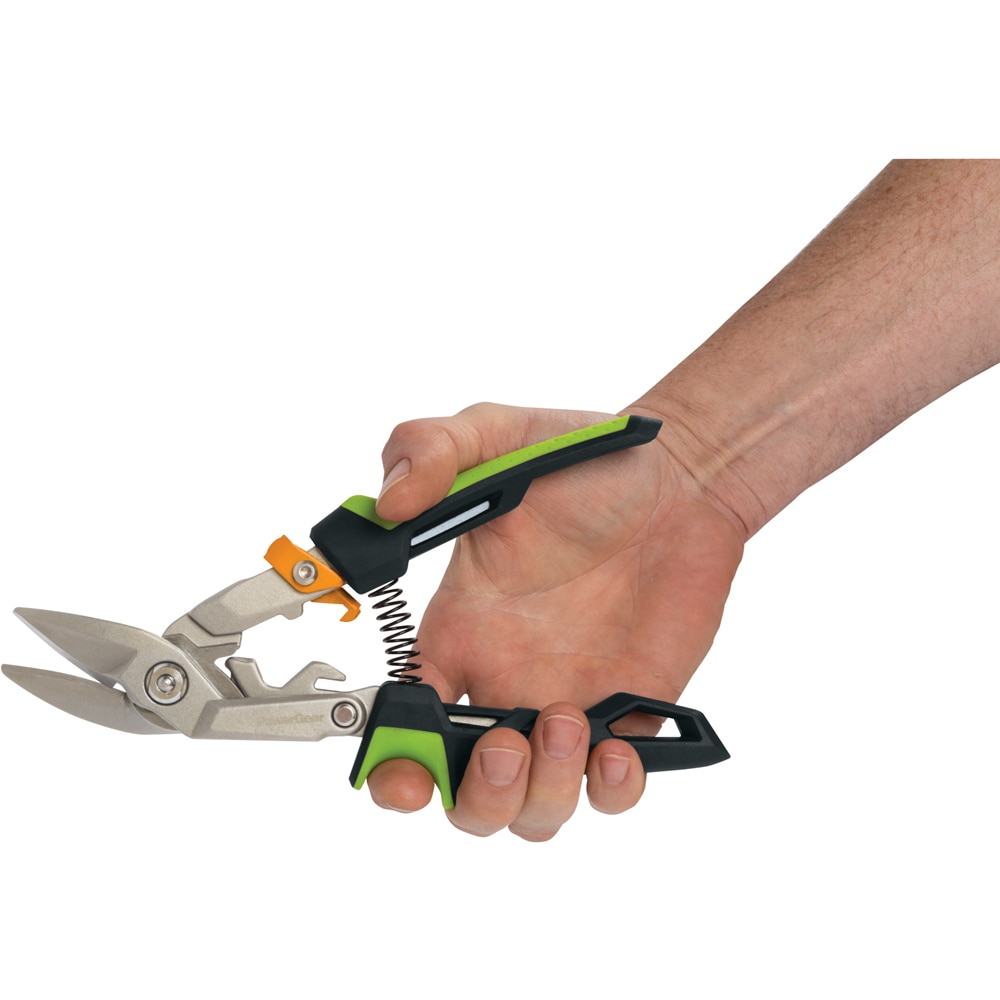 Foarfeca tabla FISKARS PowerGear, cotita pe dreapta, otel, negru