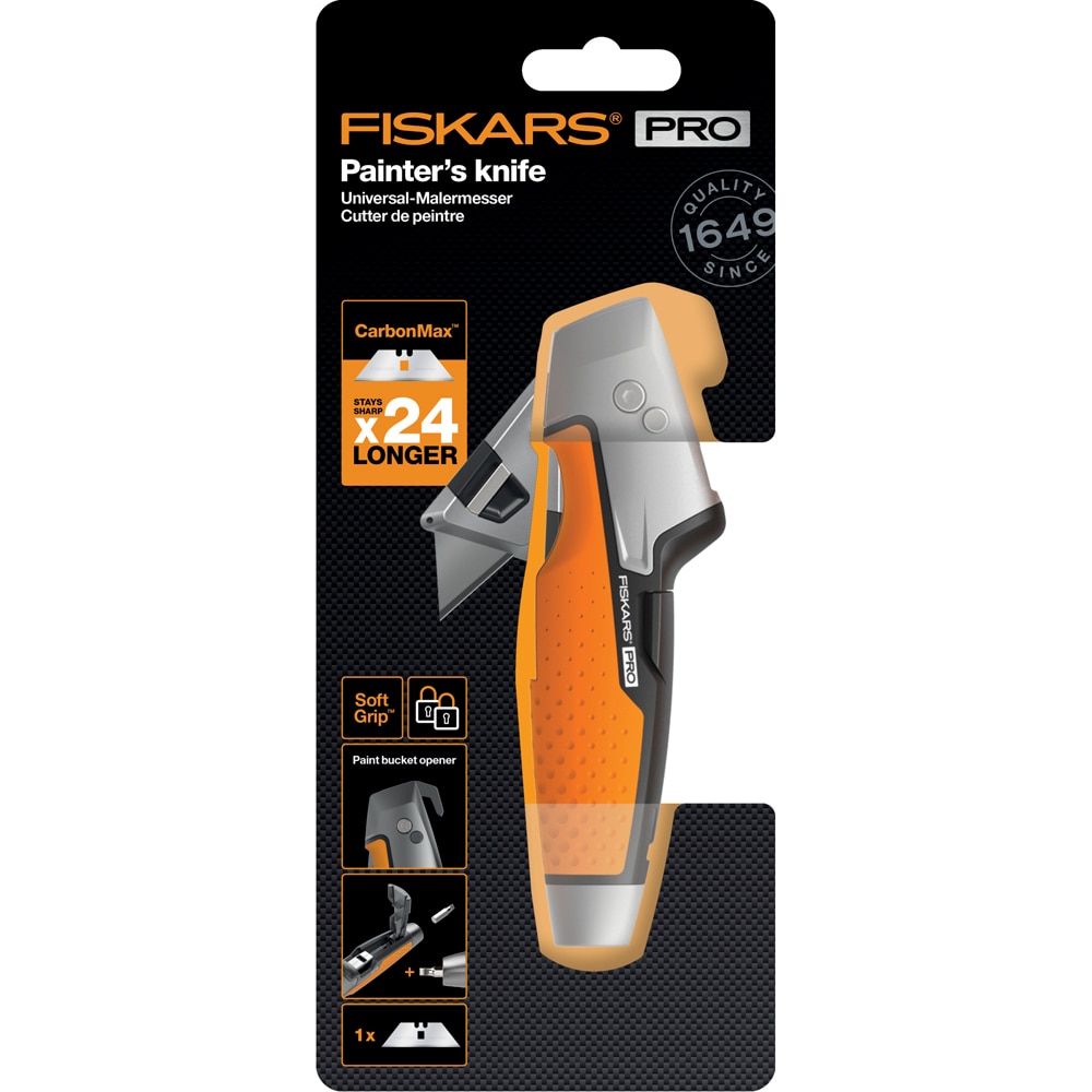 Cutit utilitar zugravi FISKARS CarbonMax, metal, negru