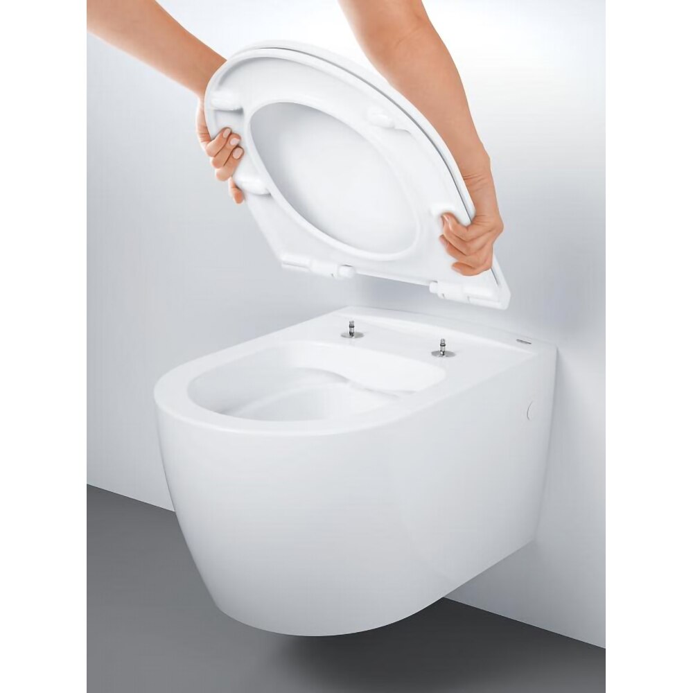 Vas WC suspendat GROHE Start Round 103848SH00, ceramica, 36.4 x 54.3 x 41 cm, capac SoftClose, alb