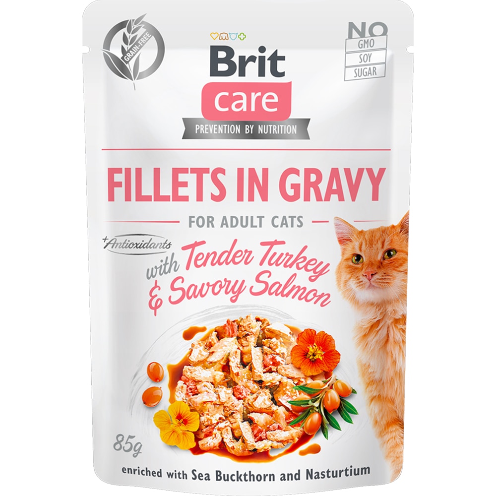 Hrana umeda pentru pisici BRIT CARE, Adult, File in sos, 12 x 85g