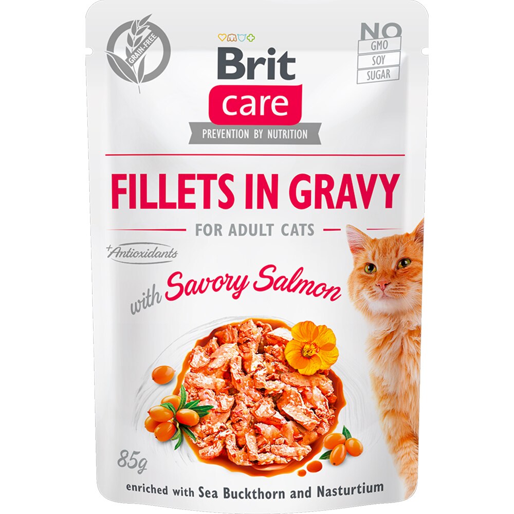 Hrana umeda pentru pisici BRIT CARE, Adult, File in sos, 12 x 85g