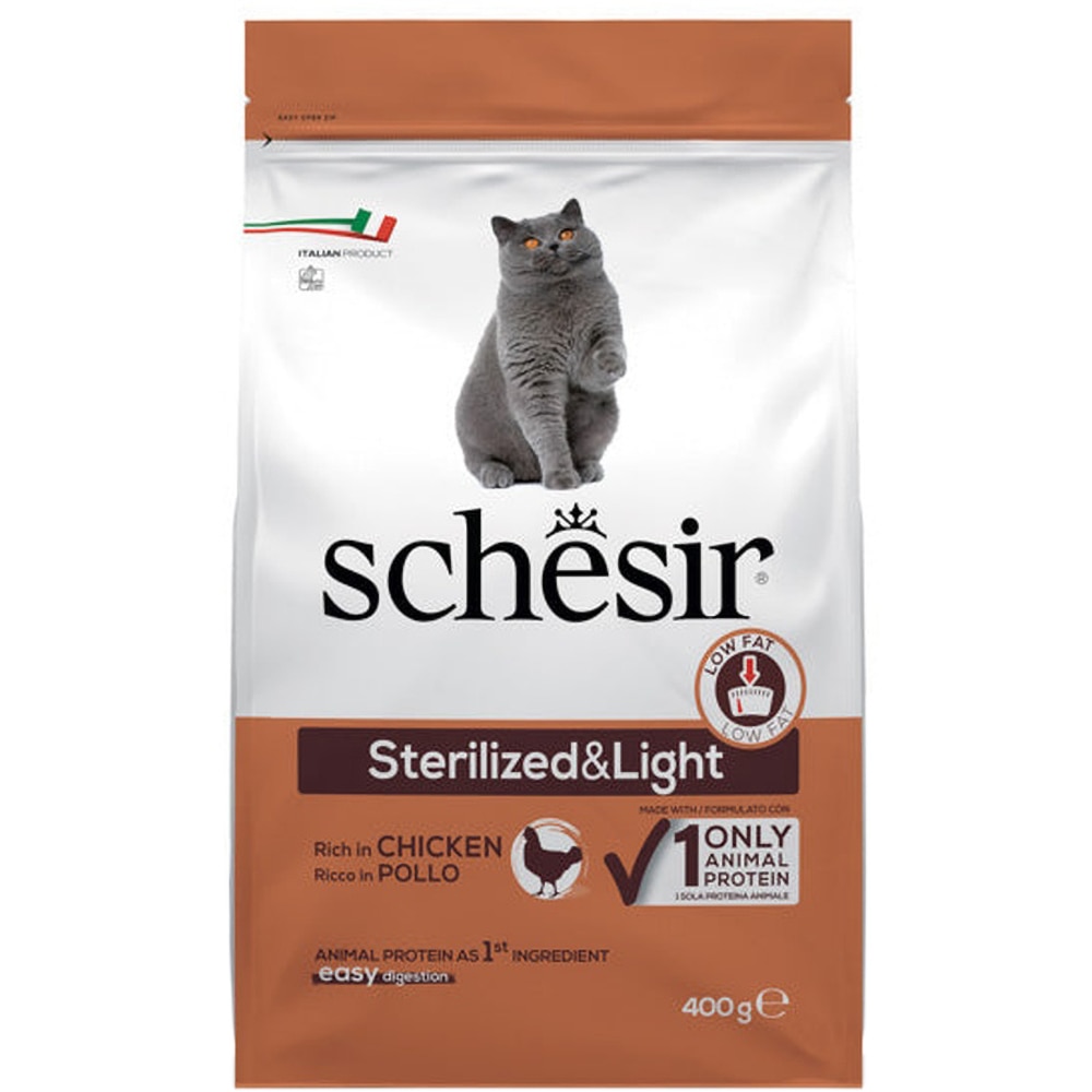 Hrana uscata pentru pisici SCHESIR Steril, Adult, Pui, 400 g