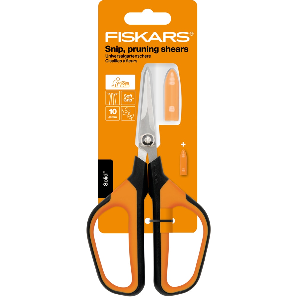 Foarfeca micro-tip FISKARS SP15 Solid, otel inoxidabil, negru