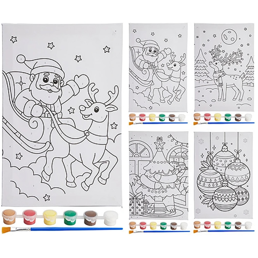 Set pictura pe numere Craciun, 20x30 cm