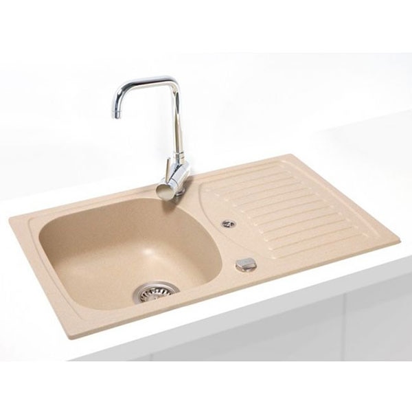 Chiuveta bucatarie ALVEUS Record 30, 1 cuva, picurator reversibil, compozit granit, bej