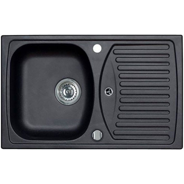 Chiuveta bucatarie ALVEUS Record 30, 1 cuva, picurator reversibil, compozit granit, negru