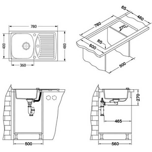 Chiuveta bucatarie ALVEUS Record 30, 1 cuva, picurator reversibil, compozit granit, negru