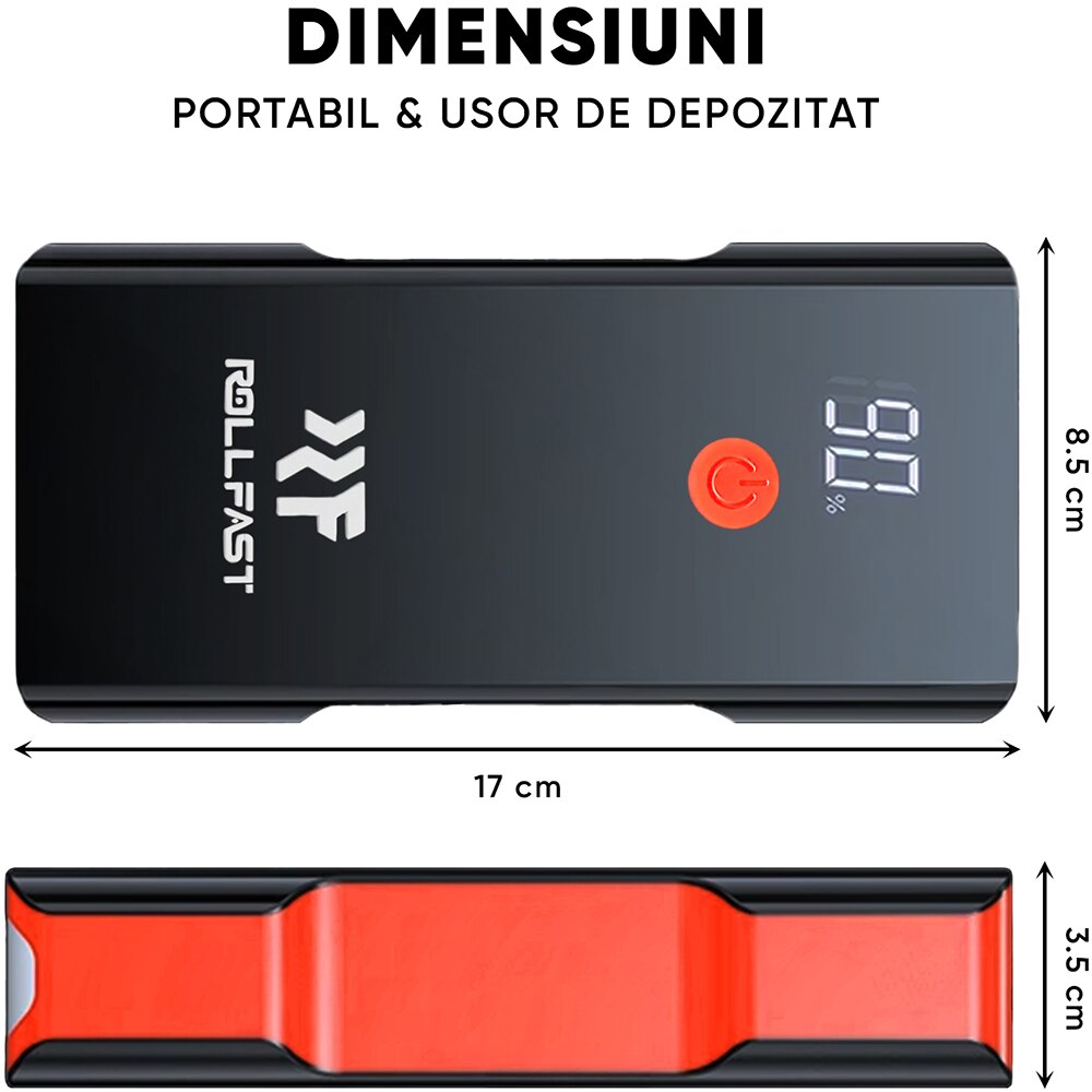 Starter auto ROLLFAST 113401R, 12V, 2500A, 18000mAh