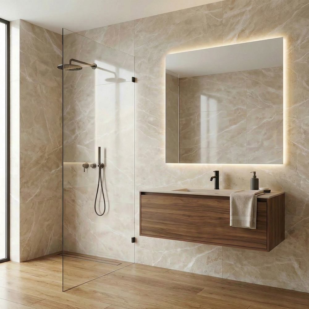 Panou decorativ Travertino, WPC, 120 x 278 cm, maro