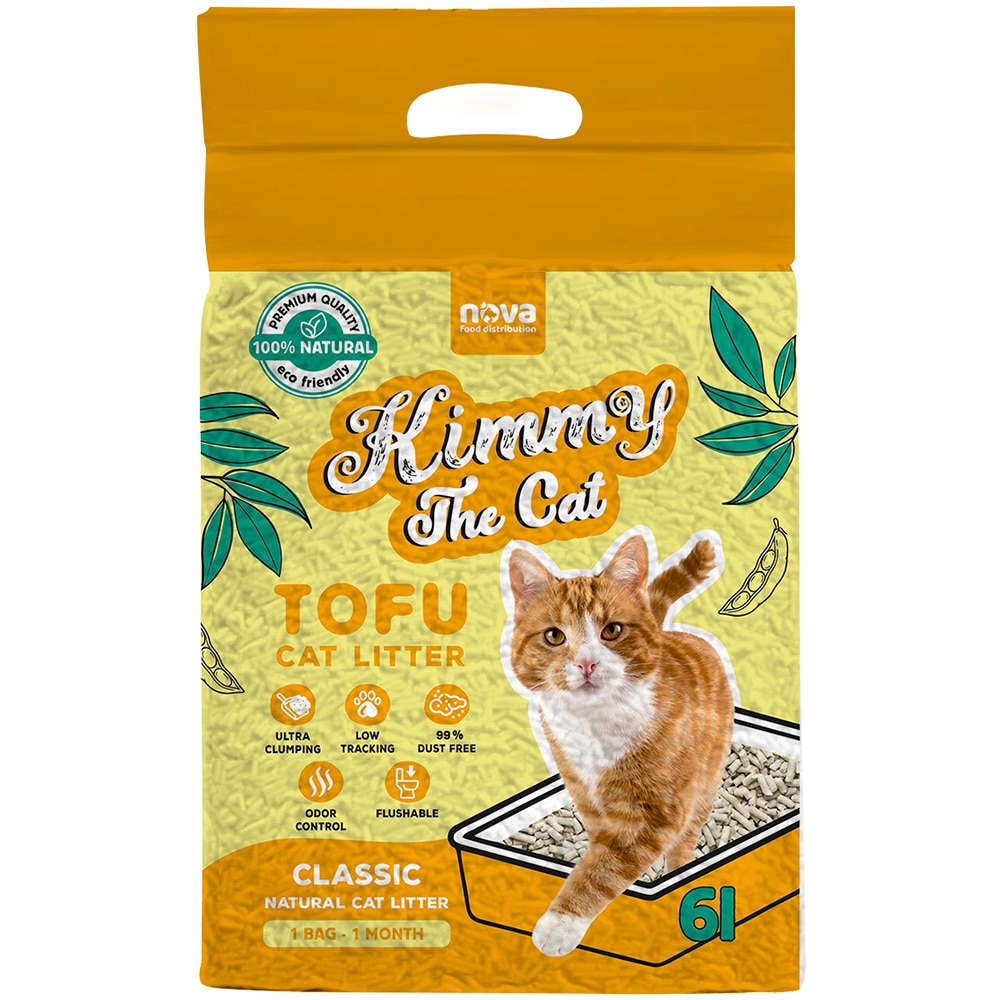 Asternut igienic pentru pisici KIMMY THE CAT Tofu Classic, 6 l
