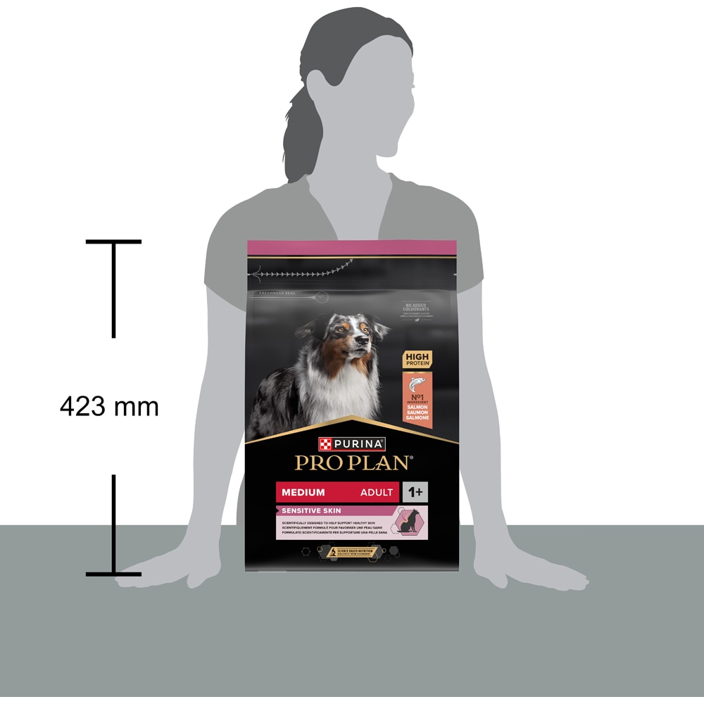 Hrana uscata pentru caini PURINA PRO PLAN Sensitive Skin Medium, Adult, Somon, 3 kg