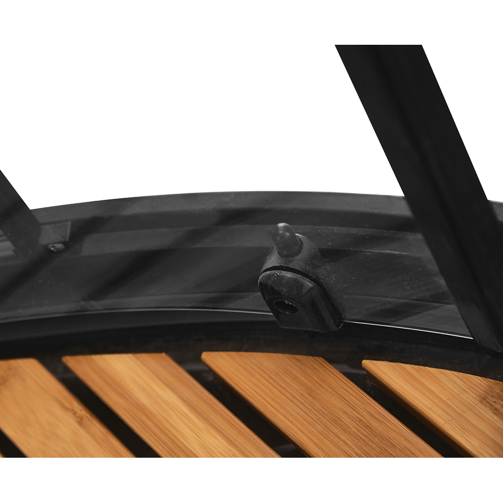 Cabina dus cu hidromasaj BAMBOO 1232B, semirotunda, profil aluminiu, sticla securizata 4mm, 90 x 90 x 225 cm, negru-maro