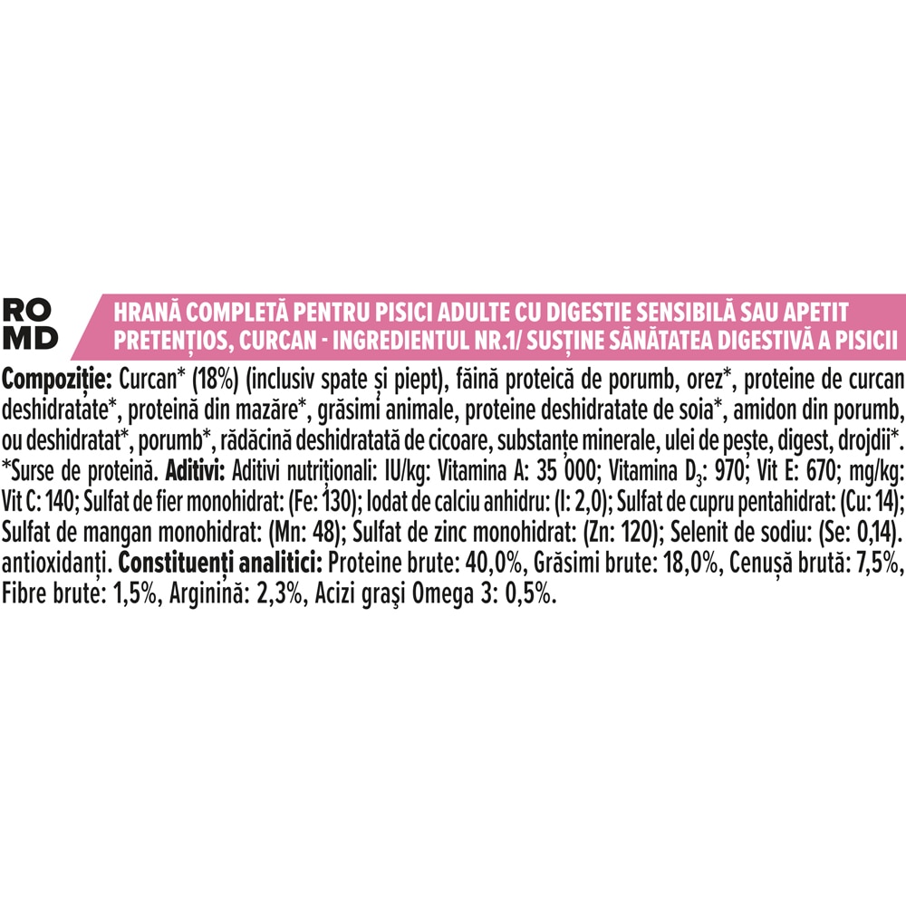 Hrana uscata pentru pisici PURINA PRO PLAN Delicate Digestion, Adult, Curcan, 1.5 kg