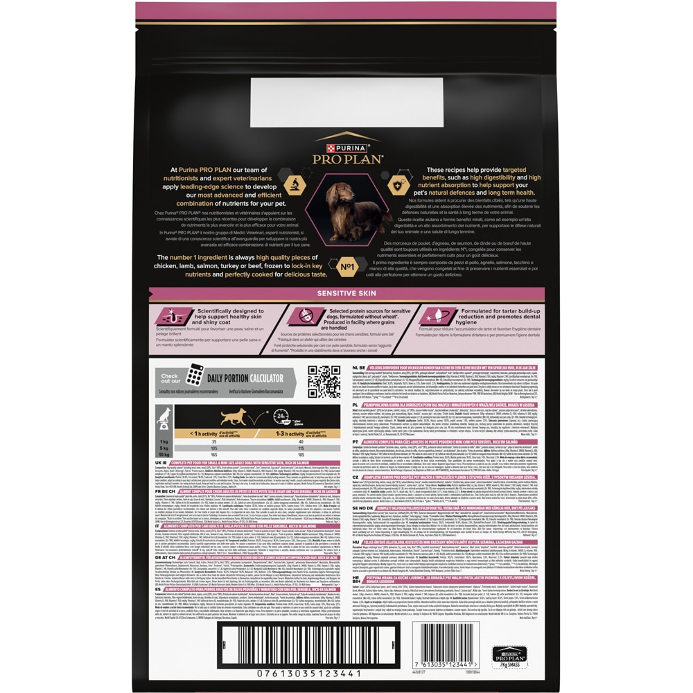 Hrana uscata pentru caini PURINA PRO PLAN Sensitive Skin Small & Mini, Adult, Somon, 7 kg
