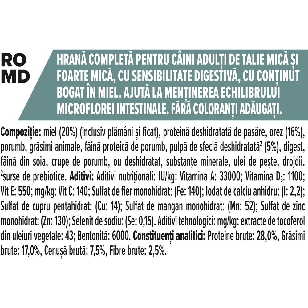 Hrana uscata pentru caini PURINA PRO PLAN Sensitive Digestion Small & Mini, Adult, Miel, 7 kg