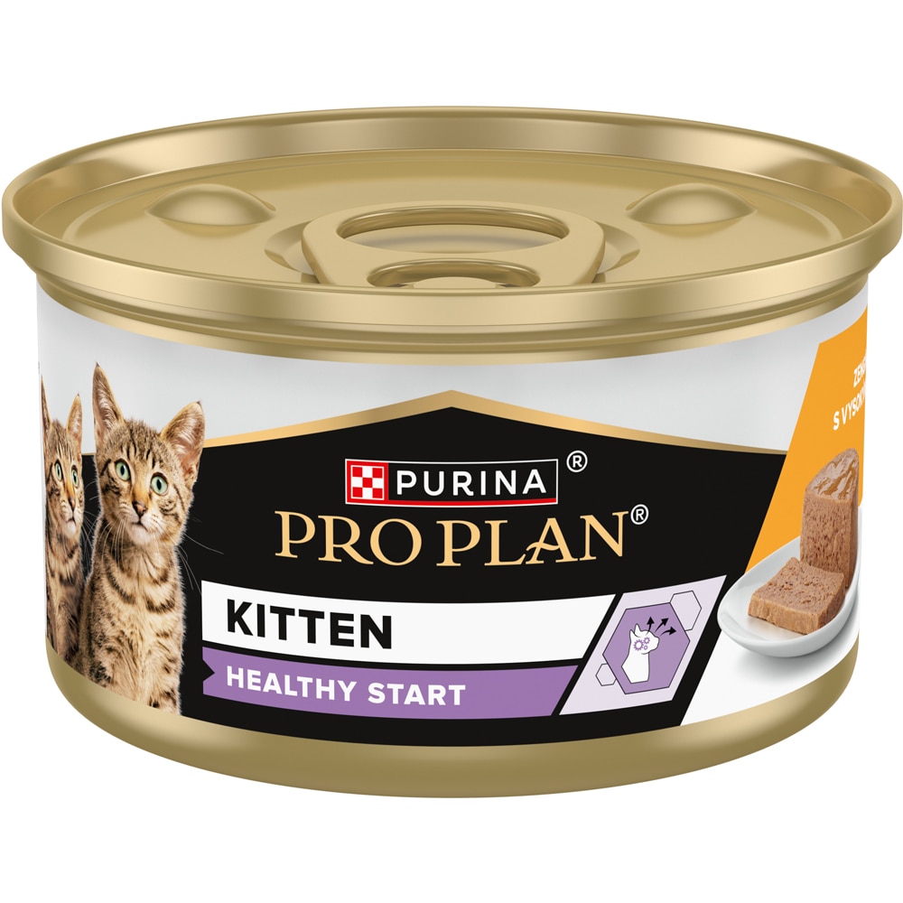 Hrana umeda pentru pisici PURINA PRO PLAN Healthy Start, Junior, Pui, 24 x 85 g