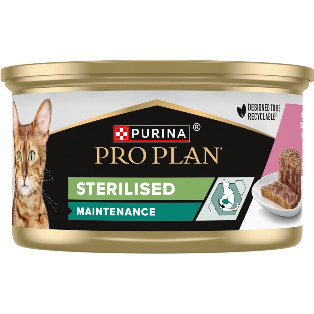 Hrana umeda pentru pisici PURINA PRO PLAN Sterilised Maintenance, Adult, Somon si Ton, 24 x 85 g