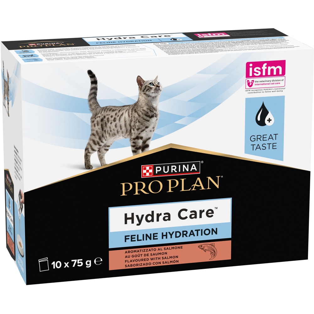 Supliment hidratare pentru pisici PURINA PRO PLAN Hydra Care, Adult, Somon, 10 x 75 g