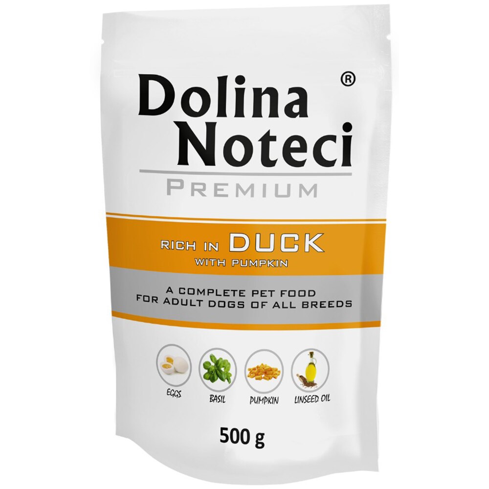 Hrana umeda pentru caini DOLINA NOTECI, Adult, Rata si Dovleac, 10 x 500 g