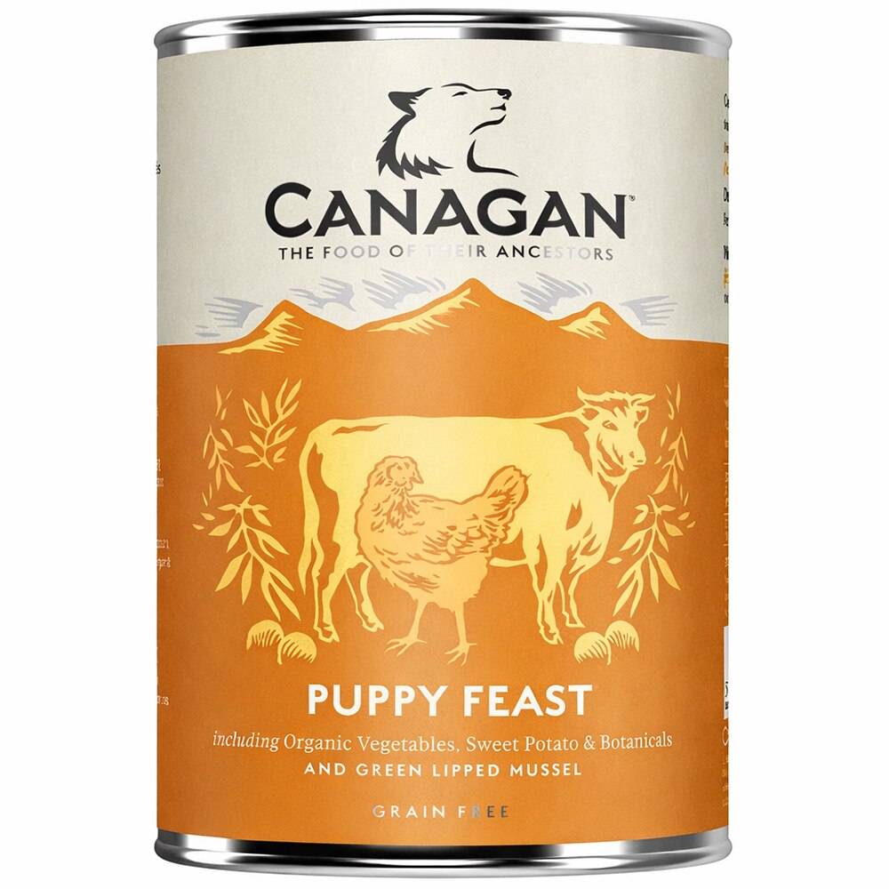 Hrana umeda pentru caini CANAGAN Grain Free, Junior, Pui, 6 x 400 g