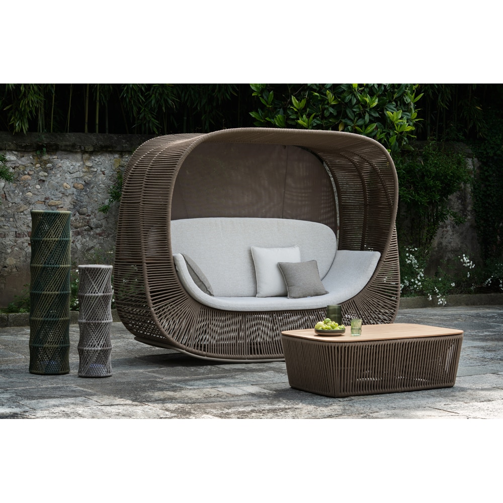 Masa terasa LIVINTWIST Belvedere L, aluminiu, 124 x 41 x 78 cm, taupe