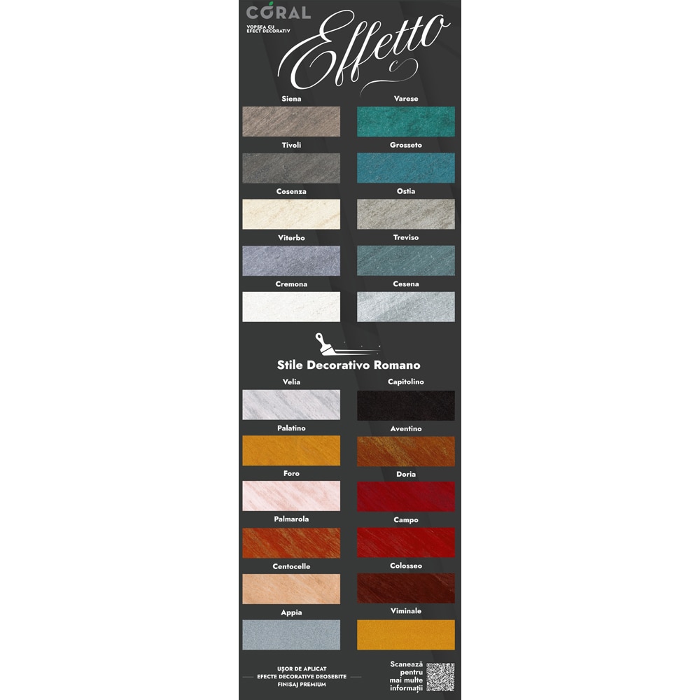 Vopsea decorativa CORAL Effetto, Capitolino, 0.9L